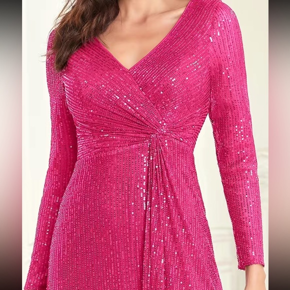 NWT Glamorous Sequins V-Neck Evening Dress-Perfect for Special OccasionS!SIZE XL - Picture 4 of 4